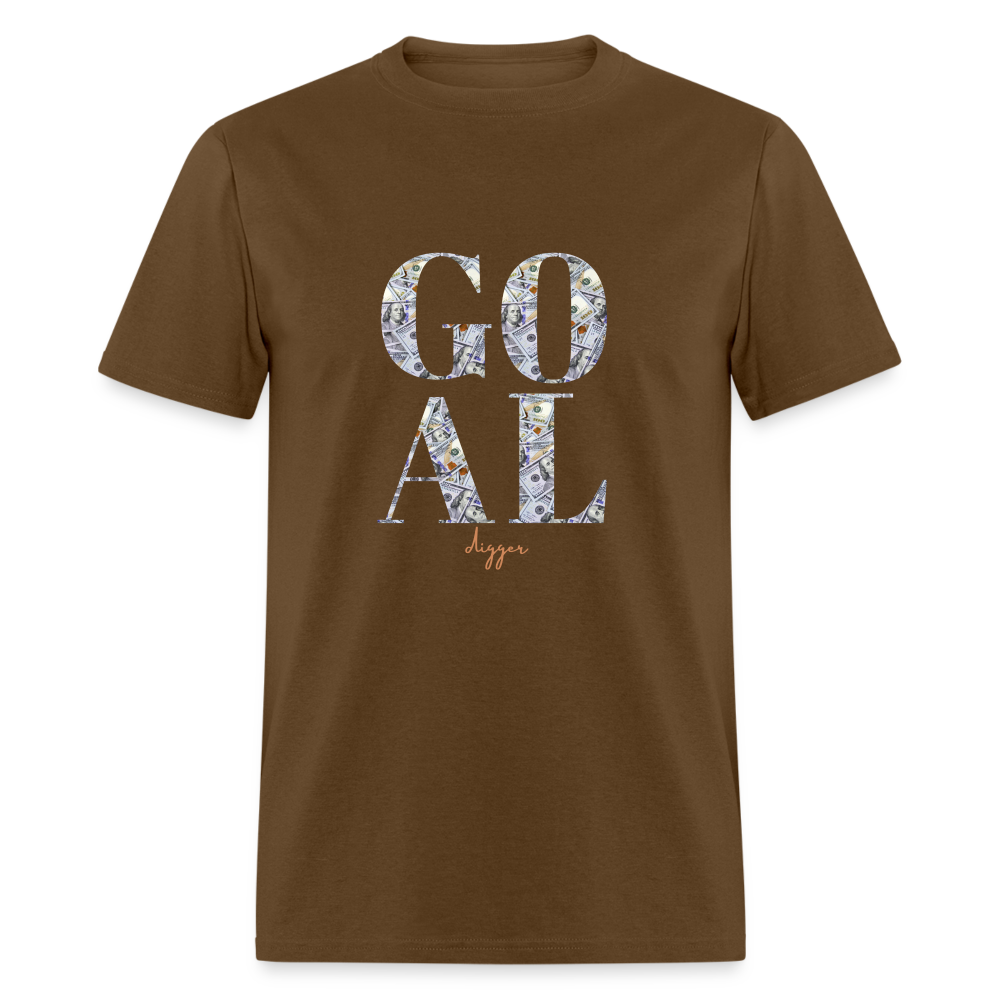 Goal Digger Abstract Money" Unisex Hot Pink T-Shirt - brown
