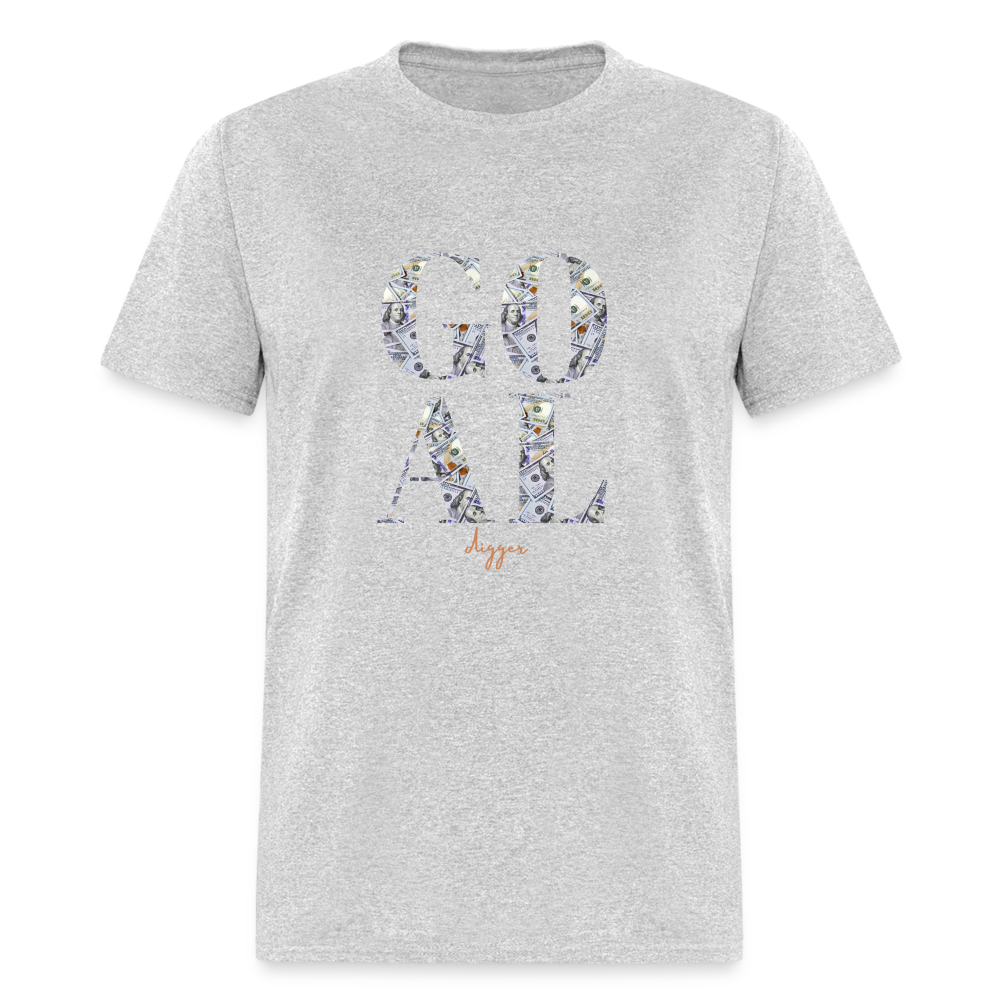 Goal Digger Abstract Money" Unisex Hot Pink T-Shirt - heather gray