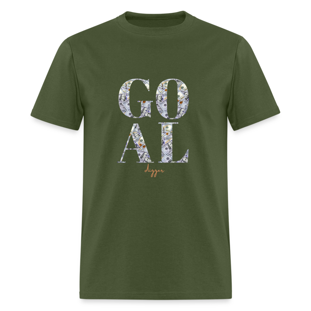 Goal Digger Abstract Money" Unisex Hot Pink T-Shirt - military green
